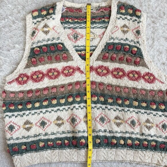 LL Bean Fair Isle Sweater Vest XL Vtg Hong Kong Knit Rare Unisex Preppy Spring - Picture 6 of 12